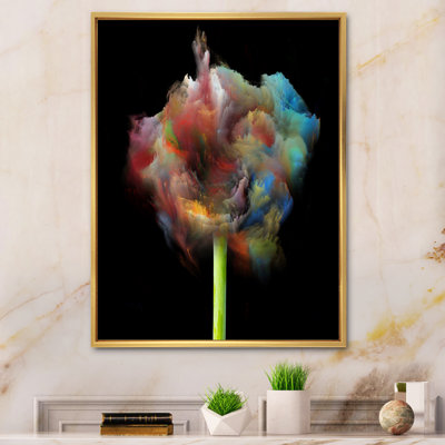 Blooming Multicolor Fractal Flower XII - Painting on Canvas