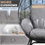 3 Pieces Patio Egg Chairs  With Side Table Set-1914686949