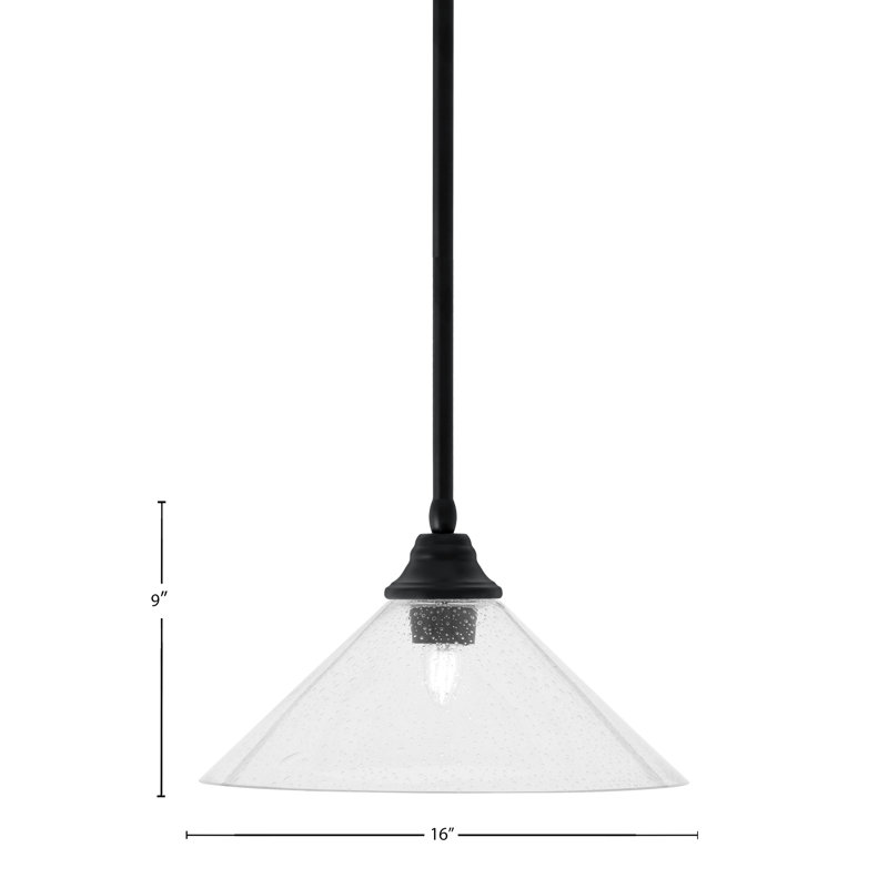 Luminaire suspendu à n'importe quelle tige, H 9 po x l 16 po x P 16 po, Transparent, Chrome