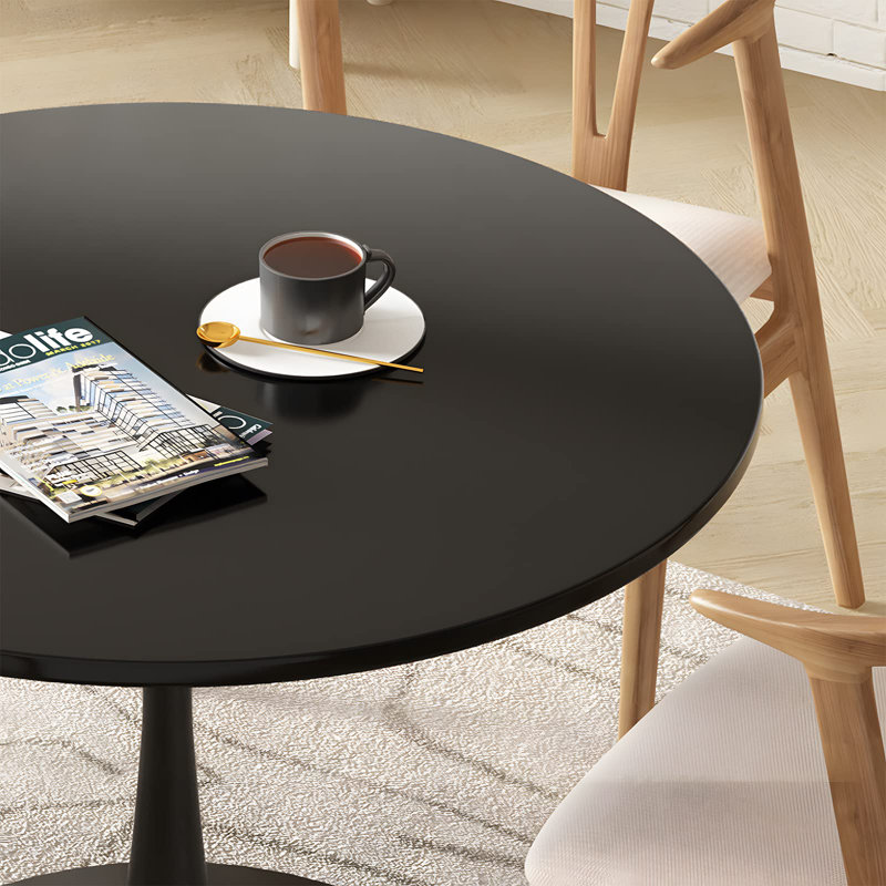 Table de salle à manger Amelia-Lillie, Noir, H 28,74 po x L 31,5 po x l 31,5 po, Noir