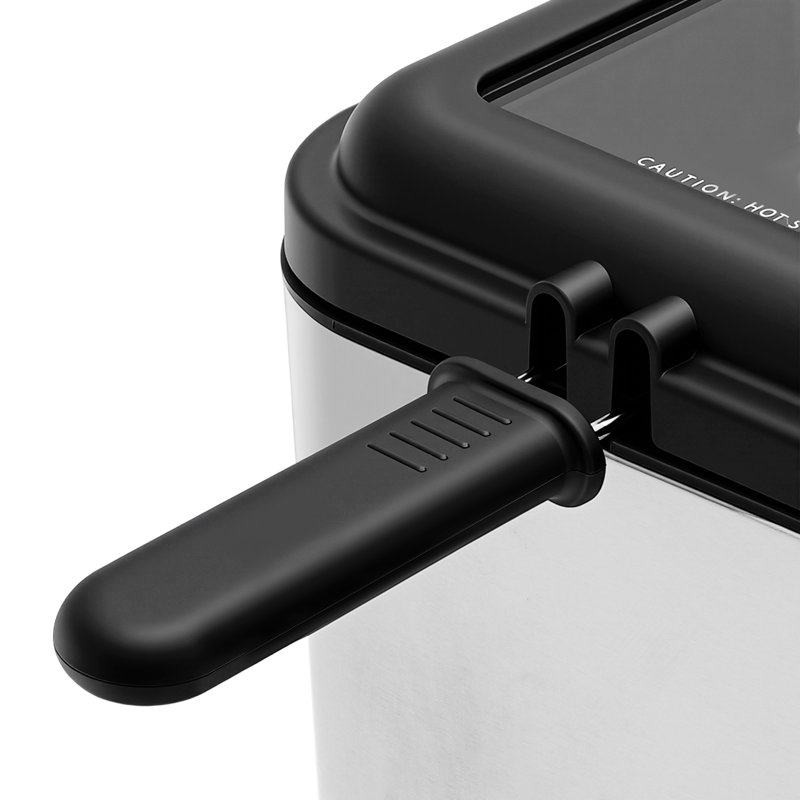 Friteuse en acier inoxydable de 2,64 pte, friteuse électrique de 1 000 W avec extérieur Cool-Touch et panier amovible
