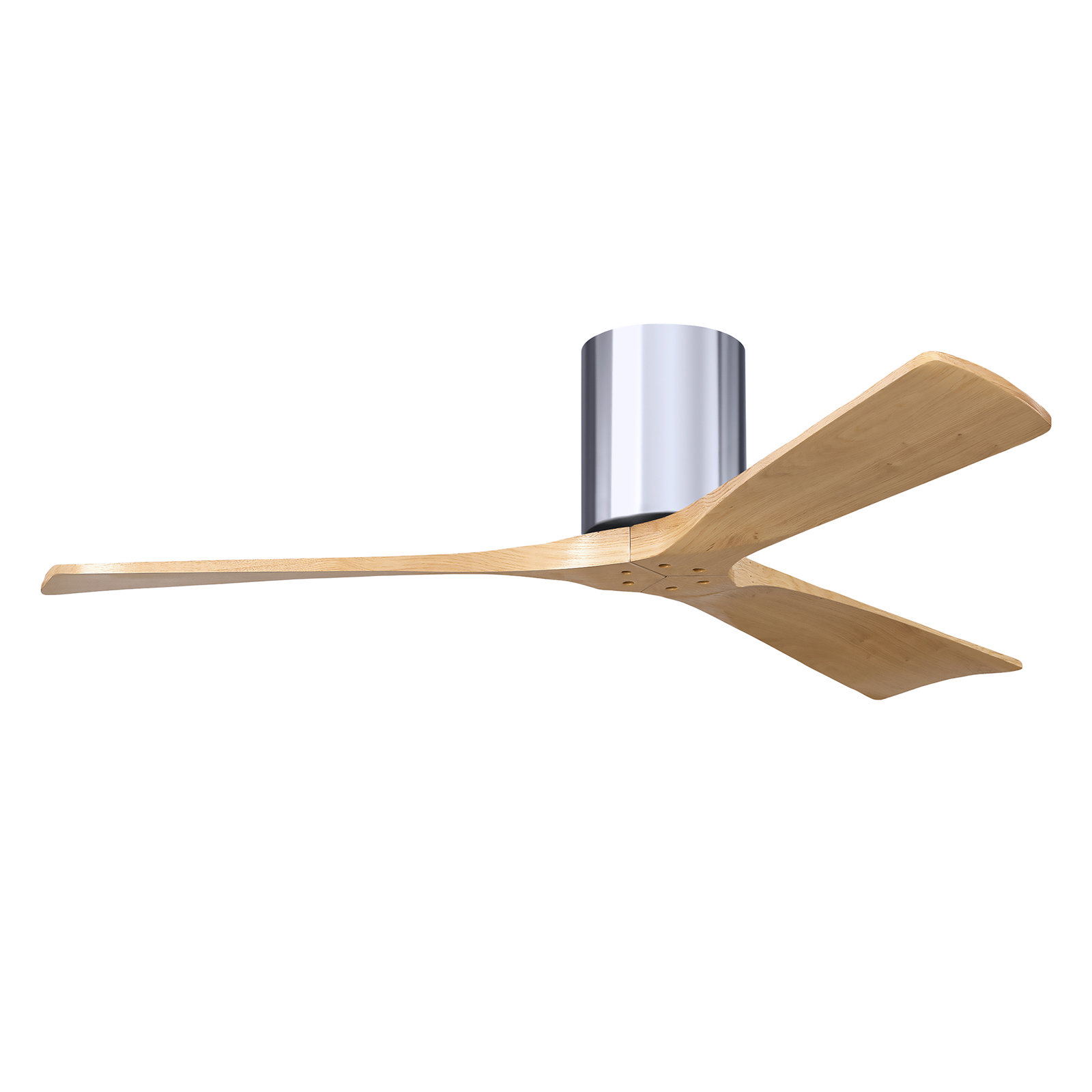 Olivier 3 Blade Ceiling Fan, Polished Chrome, Light Maple Tone, 52"