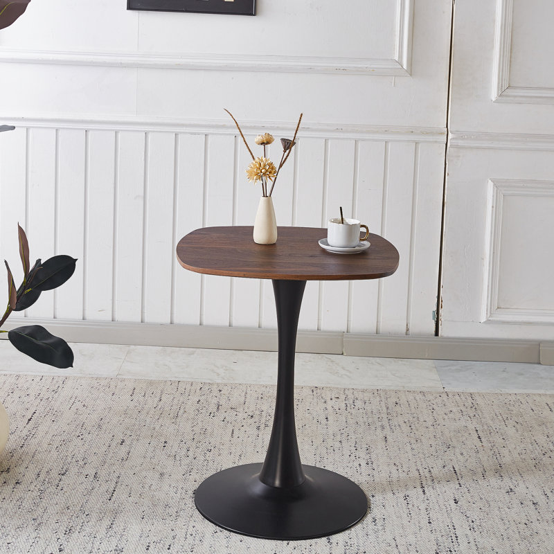 23.62 INCH DINING TABLE walnut, 28.93"H x 23.62"L x 23.62"W, Dark Walnut, Black