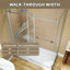 Cabine de douche rectangulaire sans cadre de 60 po x l 36 po x P 72 po avec verre trempé transparent 5/16 po-124009960