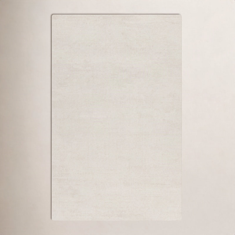 Crowe Wool Light Beige Area Rug, Rectangle 8' x 11'