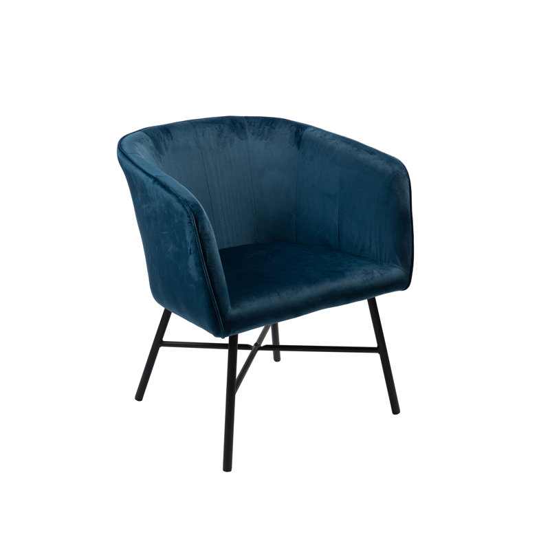 Daevin 17.34'' H Velvet Upholstered Armchair, Blue