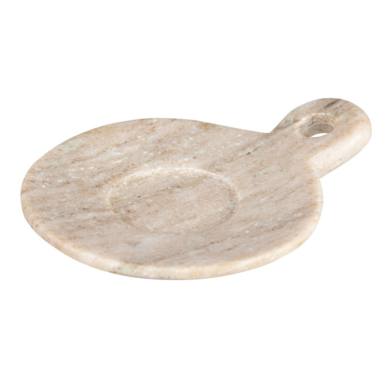 Assiette décorative en marbre Martinson, H 1 po x l 4 po x P 5 po, Beige