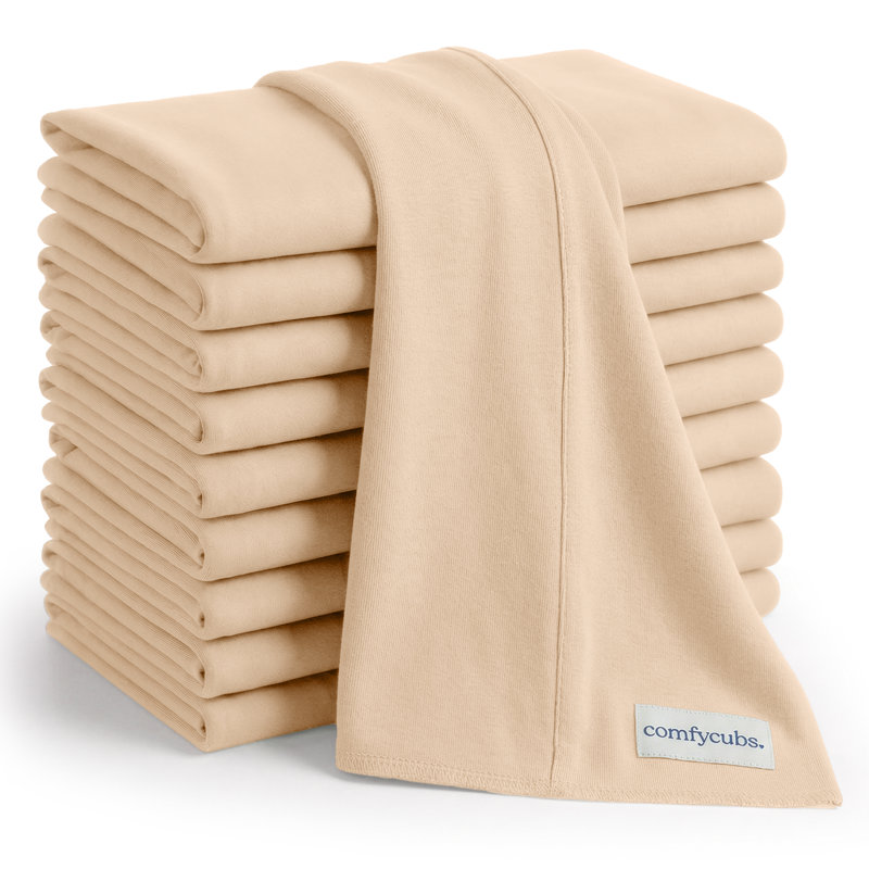 Cotton Burp Cloths 100% Cotton Bath Towels, Cream