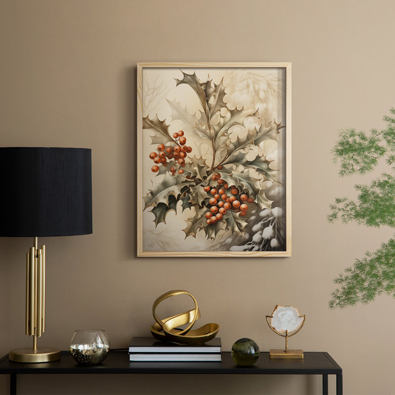 «Christmas Holiday Art DCCVI», reproduction d'art encadrée - bois massif, Naturel, H 21 po x l 17 po