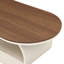 Table basse ovale de luxe industrielle, table basse de 47,24 po avec tiroir de rangement, centre de table en métal noir-125542138