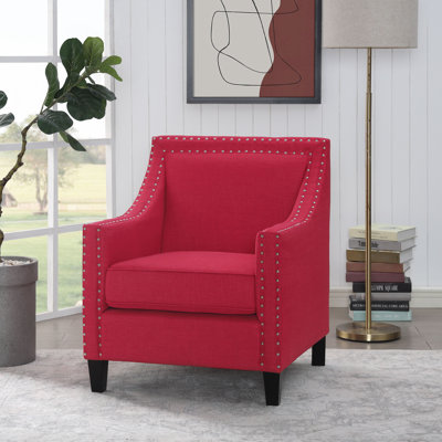 Hilga Erica Accent Armchair With Chrome Nailhead Trim