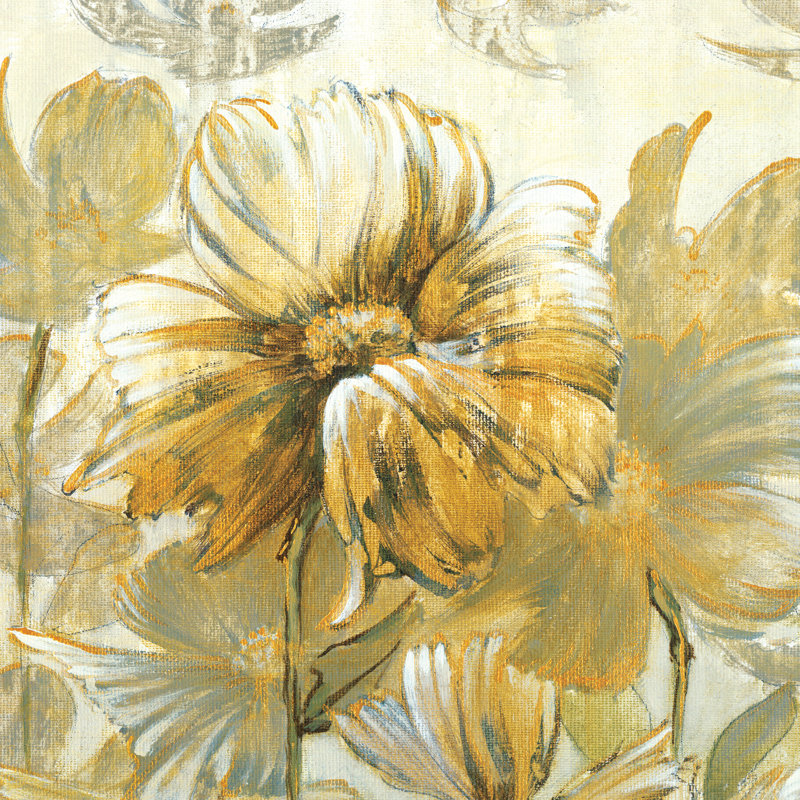 Yellow Floral Close Up - Wrapped Canvas Painting, 30cm H x 30cm W x 3.8cm D