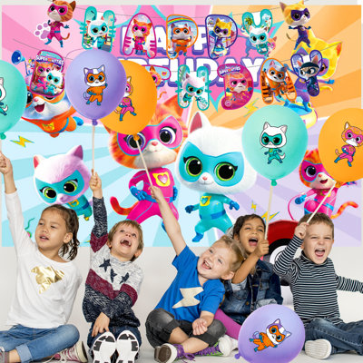 Super Kitties Birthday Decorations,82pcs Super Kitties Party Decorations