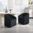 Linen Upholstered Barrel Back Dining Chair-106815343