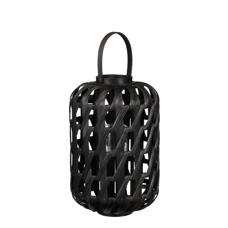 Polyester Lantern, 49cm H x 31cm W x 31cm D, Black