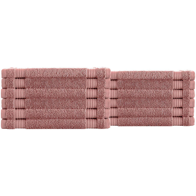 Shannan 12" W Terrycloth Washcloth Set , Pink