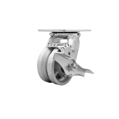Steel Caster with Roller Bearing and Brake