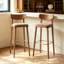 Chaise d'appoint à dossier bas en noyer (ensemble de 2)-1503512104