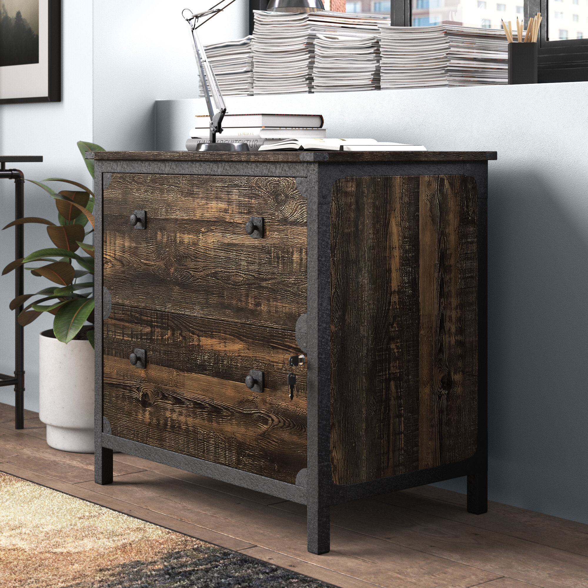Indus Rustic Small Cabinet W/ Drawers