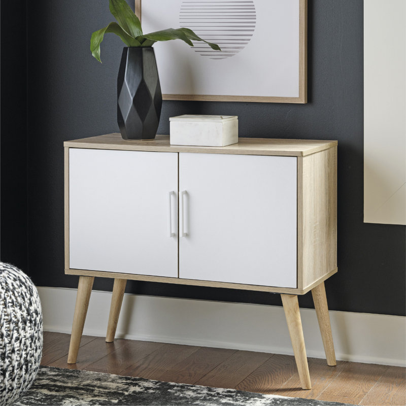Mahit Accent Cabinet, White, Beige/White