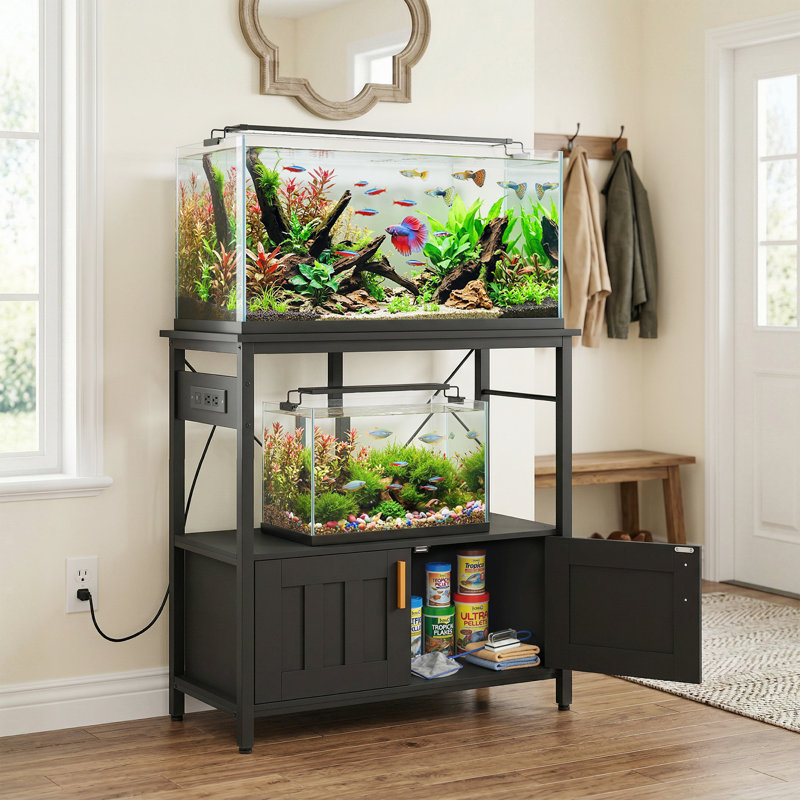 Support d'aquarium de 20 à 29 gallons, capacité d'aquarium, capacité de 330 lb, noir