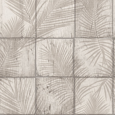Rustic Palm Shadow Tile Wallpaper