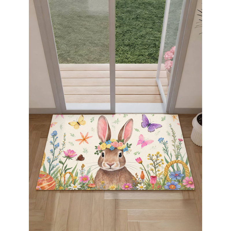Tapis de salle de bain à motif de couronne lunatique et antidérapant 24 x 36