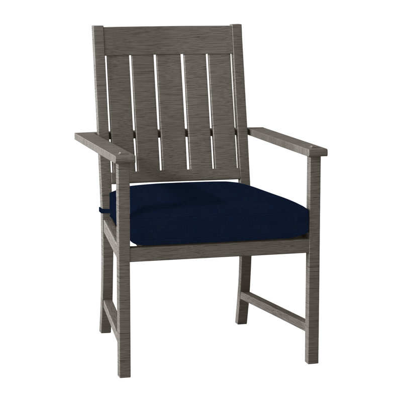 Chaise avec accoudoirs Croquet - gris ardoise, Pas de soudure, Gris ardoise, Lin chambray