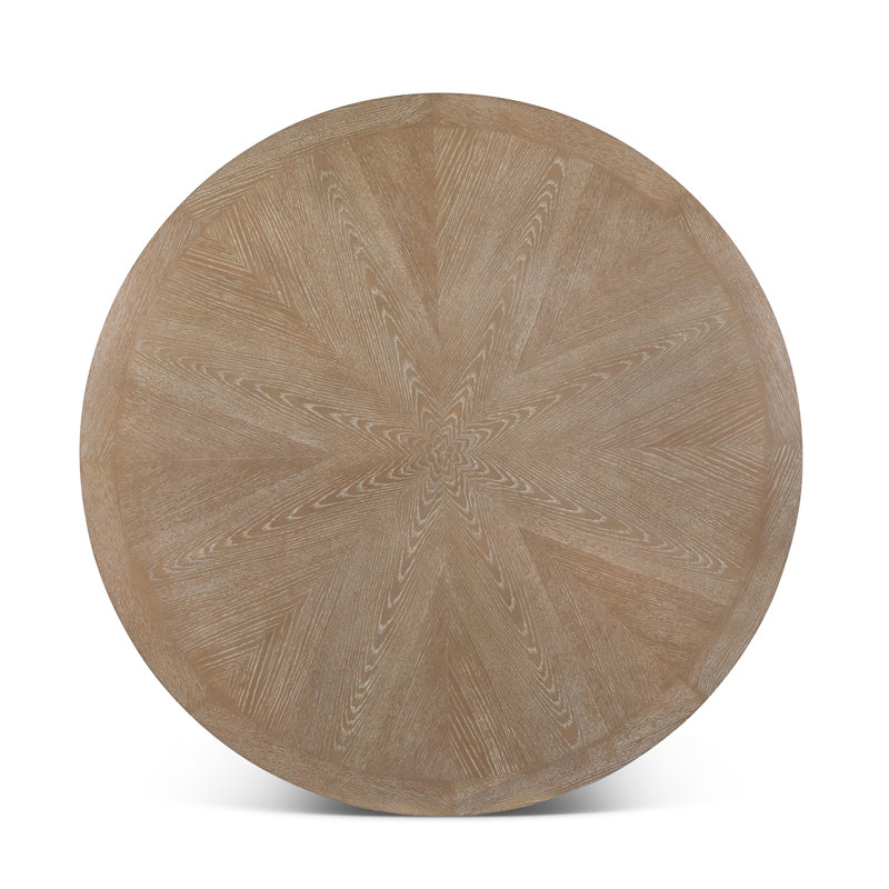 Round Dining Table, White, Natural Wood