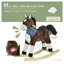 Cheval à bascule brun avec sons réalistes - Peluche et bois pour enfants
