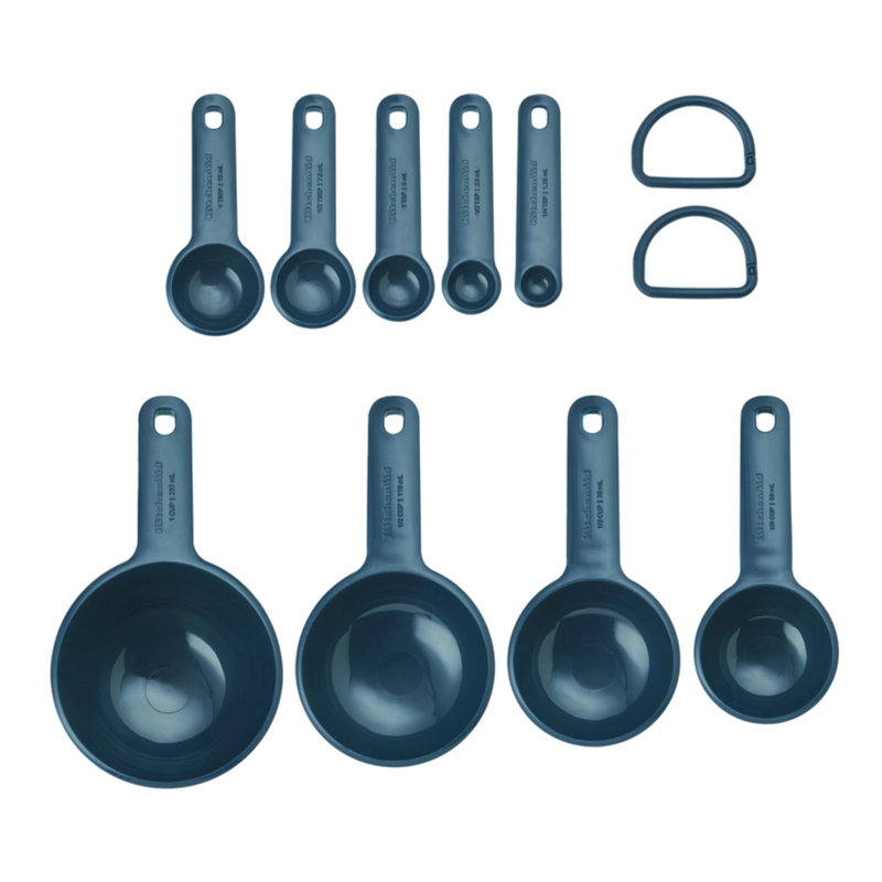 Ensemble de 9 tasses à mesurer et cuillères KitchenAid®, Bleu