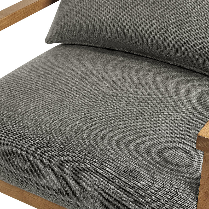 Fauteuil d'appoint en bois avec coussin lombaire