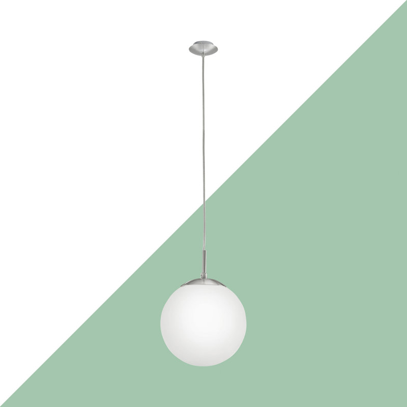 Carnahan 1 - Light Satin Nickel Sphere Pendant, 20cm