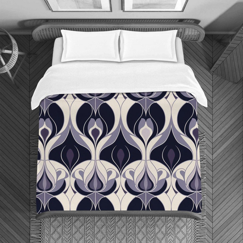 Funky Polyester Geometric Shapes Duvet Cover, Queen Duvet Cover