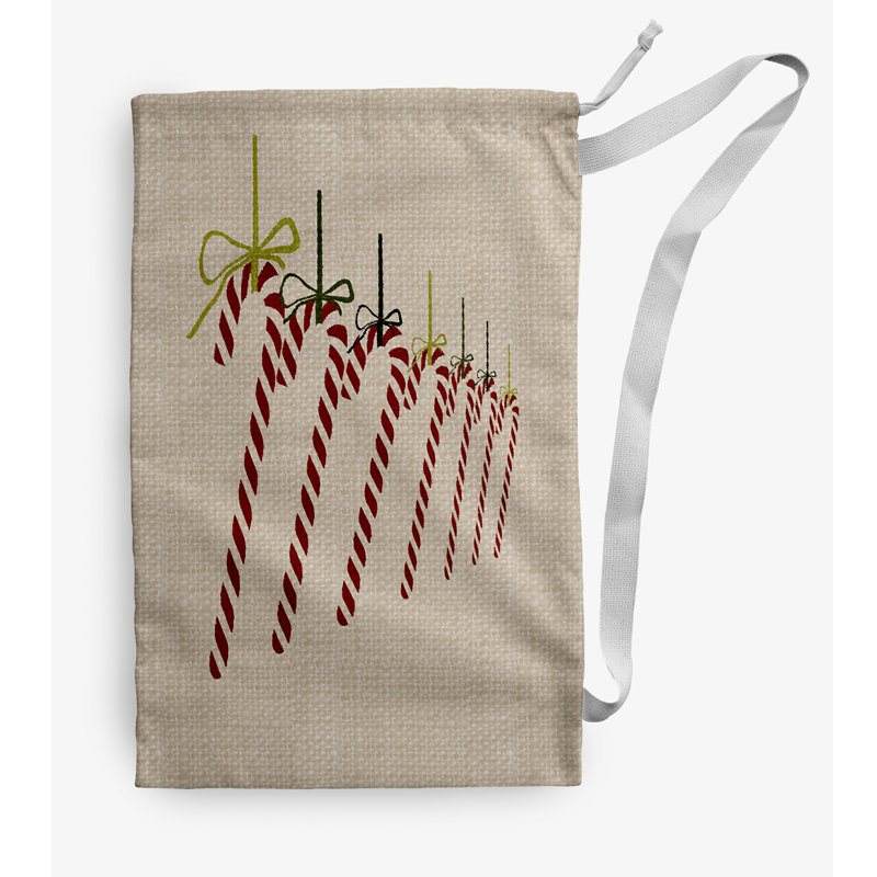Sac à linge Candy Canes Christmas, Petit (H 29 po x l 18 po), Brun