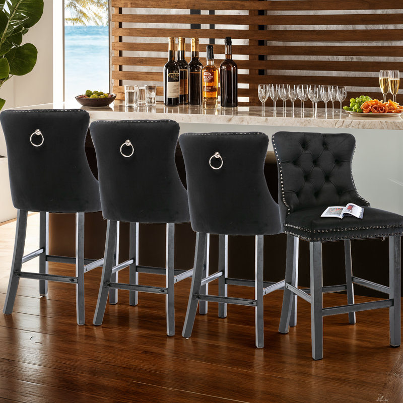 71.1cm Bar Stool, Black/Black