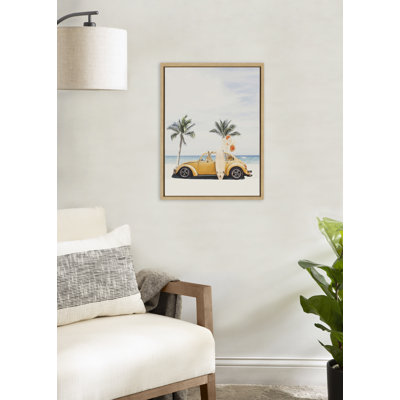 «Kangaroo Summer Adventures by juillet», reproduction d'art sur toile encadrée