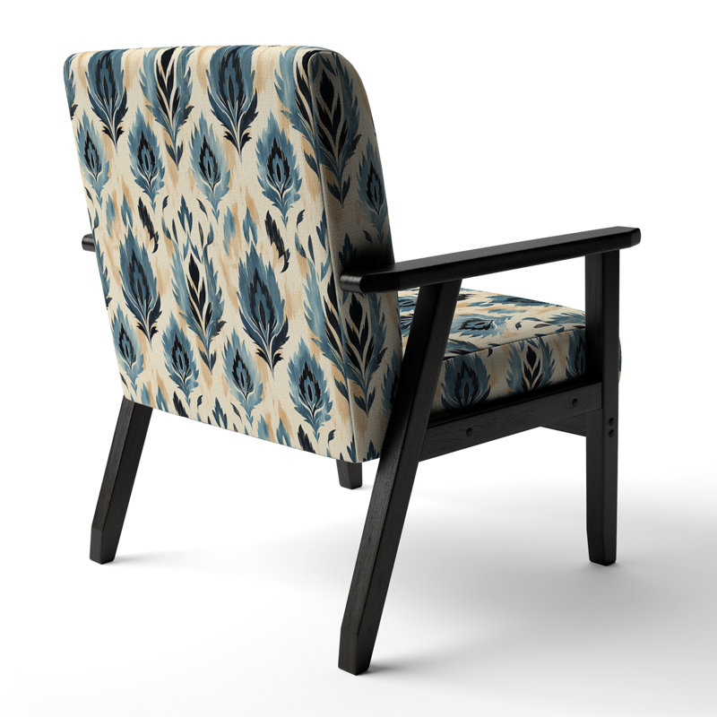 Fauteuil d'appoint rembourré bleu et beige Artisan Ikat Heritage - Blue