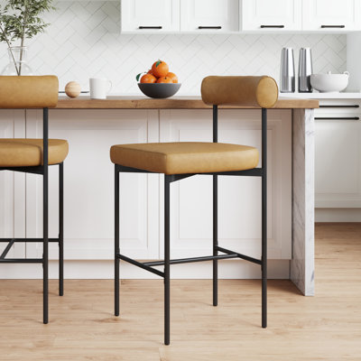 Dahlia Upholstered Counter Stool with Metal Frame