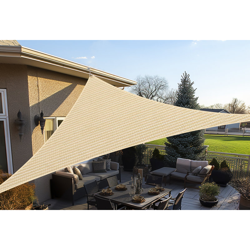 11'8" x 15'7" Triangle Shade Sail, Beige
