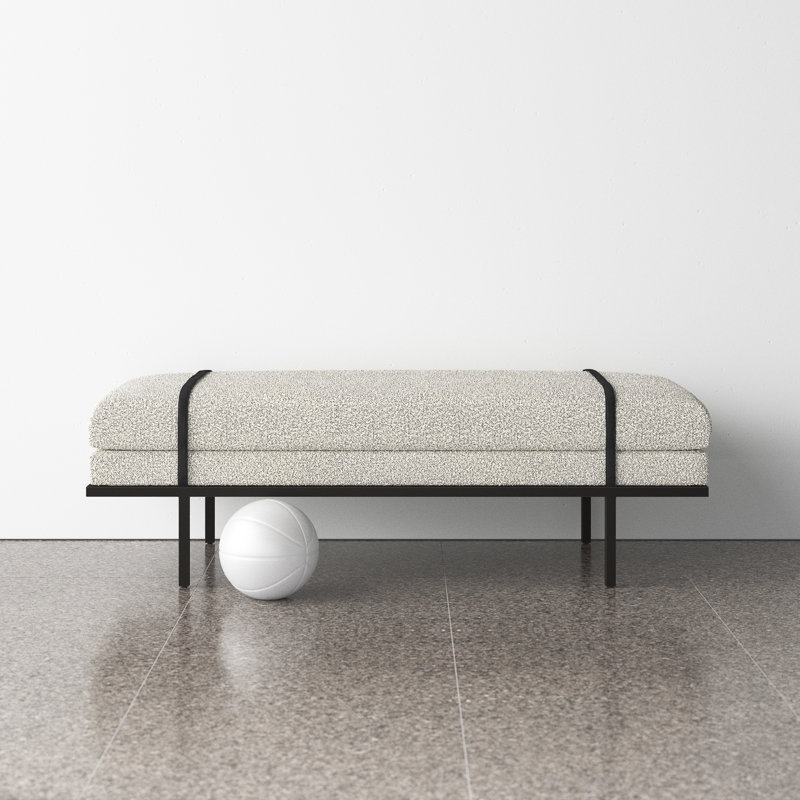 Booker Polyester Blend Upholstered Bench, Knoll Domino