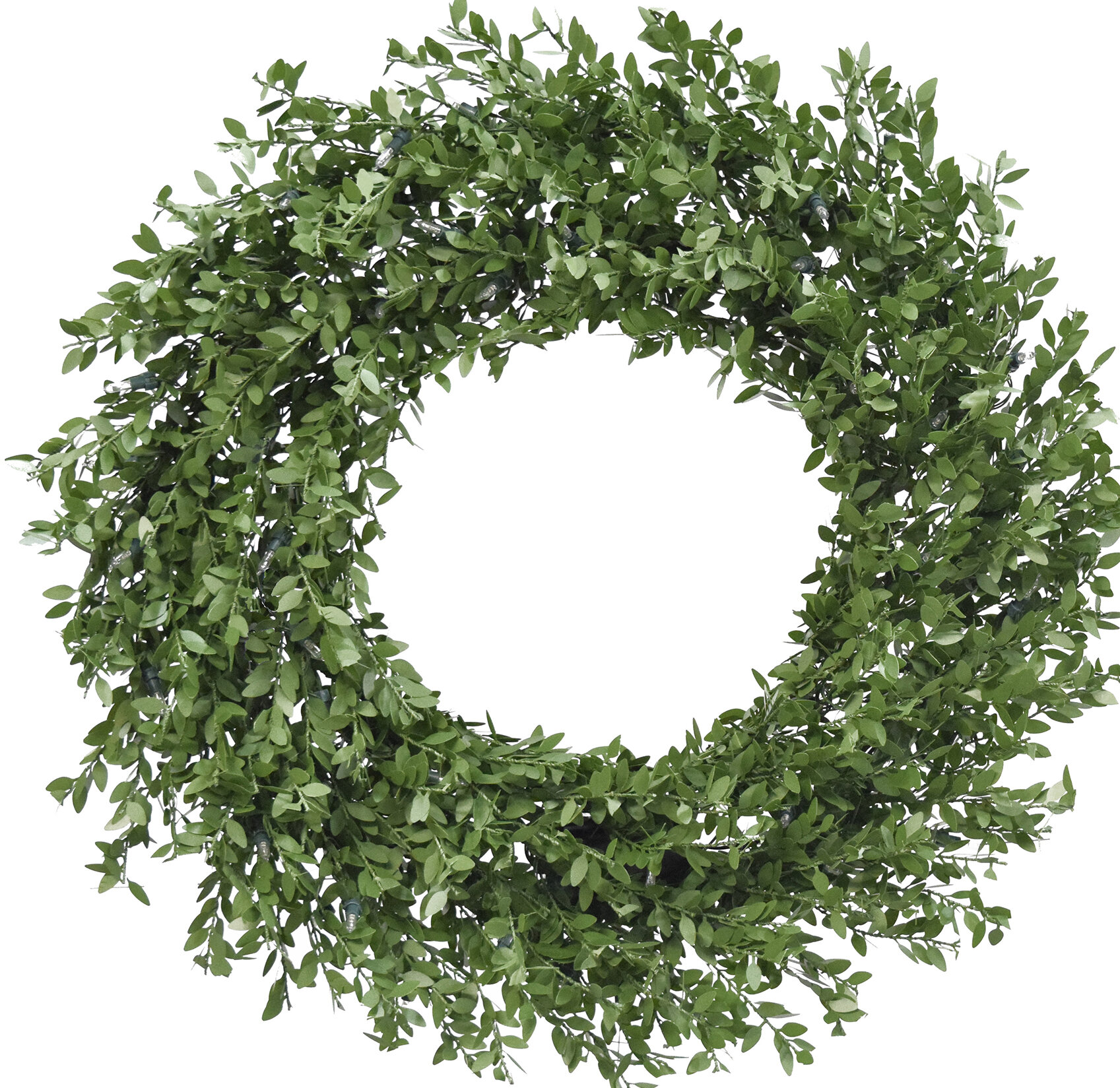 The Holiday Aisle Faux Lighted Boxwood 24 Wreath Wayfair   Faux Lighted Boxwood 24 Wreath 