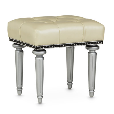 Hollywood Swank Leather Vanity Stool