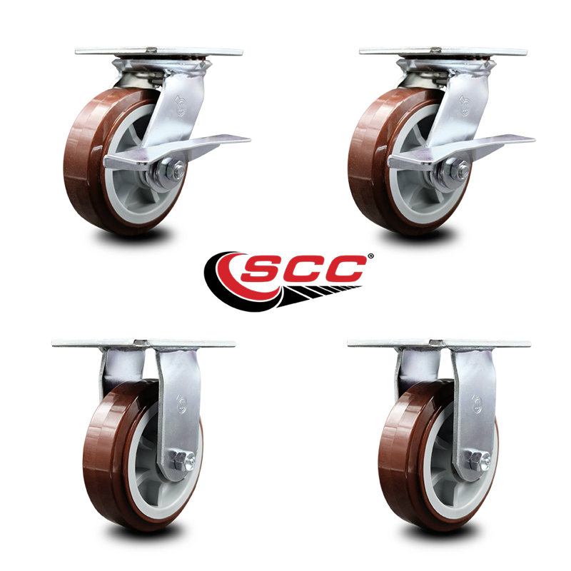 4 Piece Polyurethane Caster Set