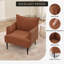 Fauteuil d'appoint à dossier haut en velours côtelé avec pieds en métal, canapé simple rembourré ergonomique pour la lecture dans le salon, orange-1160714806