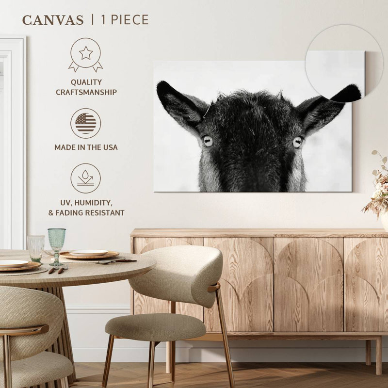 Peeking Black Goat, 34" H x 51" W
