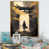 Toile avec cadre flottant or