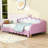 Twin Upholstered Princess Daybed with Crown Headboard and LED Lights-1944742006-1944742007