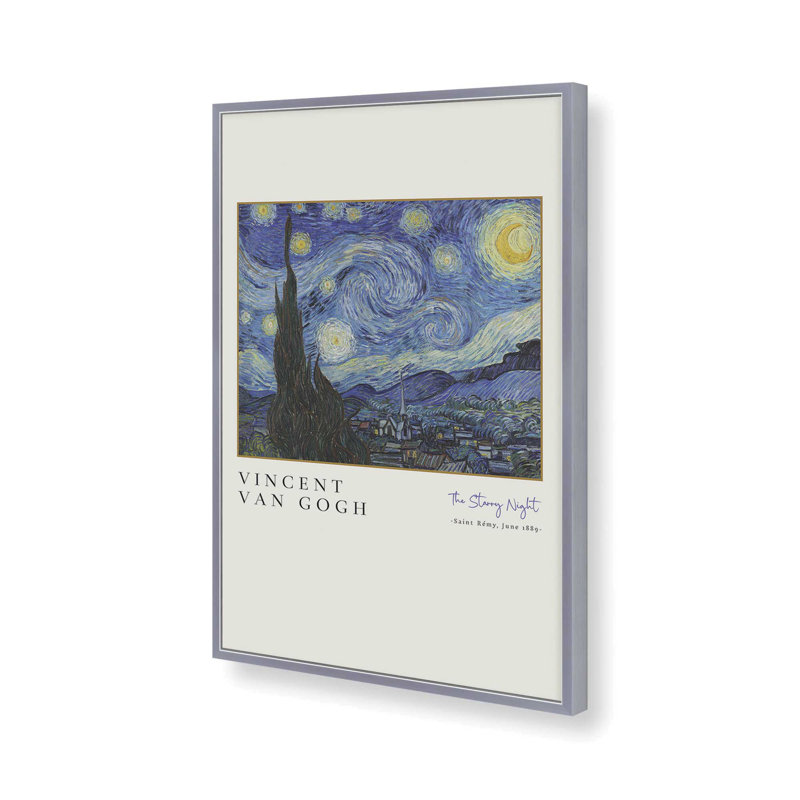 Impression de Van Gogh The Starry Night, Chrome poli, H 15,25 po x l 12,25 po, Reproduction encadrée sans passe-partout 2