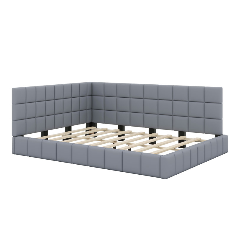 Upholstered Daybed/Sofa Bed Frame, Gray